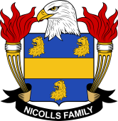 Coat of arms used by the Nicolls family in the United States of America