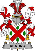 Irish Coat of Arms for Keating or O'Keaty
