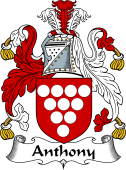 English Coat of Arms for the family Anthony