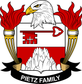 Coat of arms used by the Pietz family in the United States of America
