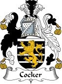 English Coat of Arms for the family Cocker