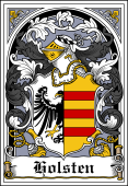 Danish Coat of Arms Bookplate for Holsten