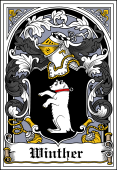 Danish Coat of Arms Bookplate for Winther