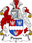 English Coat of Arms for Pinson or Pynson