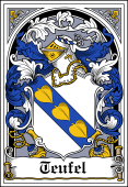 German Wappen Coat of Arms Bookplate for Teufel