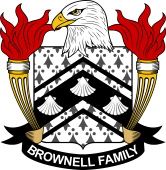 Coat of arms used by the Brownell family in the United States of America