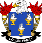 Coat of arms used by the Bolles family in the United States of America