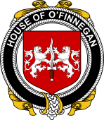 Irish Coat of Arms Badge for the O'FINNEGAN family