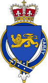 British Garter Coat of Arms for Carey (Carrie-Ireland)