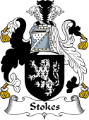 English Coat of Arms for Stokes or Stock