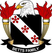 Coat of arms used by the Betts family in the United States of America