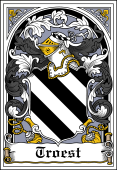 German Wappen Coat of Arms Bookplate for Troest