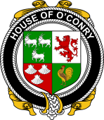 Irish Coat of Arms Badge for the O'CONRY family