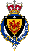 Families of Britain Coat of Arms Badge for: McAllister (Scotland)