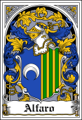 Spanish Coat of Arms Bookplate for Alfaro