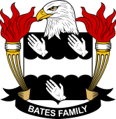 Coat of arms used by the Bates family in the United States of America
