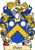 English or Welsh Family Coat of Arms (v.23) for Oates (Ref Burke's, Cornwall)