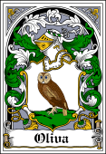 Spanish Coat of Arms Bookplate for Oliva