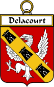 French Coat of Arms Badge for Delacourt (Court de la)