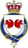 Families of Britain Coat of Arms Badge for: Samuel or Samwell (England)