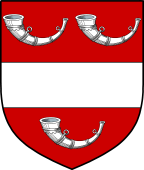 English Family Shield for Huntingdon or Huntington