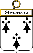French Coat of Arms Badge for Simoneau