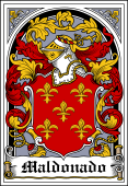 Spanish Coat of Arms Bookplate for Maldonado