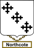 English Coat of Arms Shield Badge for Northcote or Northcott
