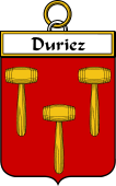 French Coat of Arms Badge for Duriez