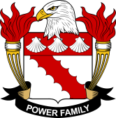 Coat of arms used by the Power family in the United States of America