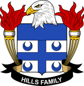 Coat of arms used by the Hills family in the United States of America