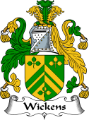 English Coat of Arms for the family Wickens or Wiggins