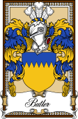 Scottish Coat of Arms Bookplate for Butler (Kirkland Sc)