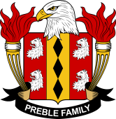 Coat of arms used by the Preble family in the United States of America