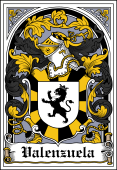 Spanish Coat of Arms Bookplate for Valenzuela