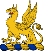Family Crest from England for: Abbot of Castleacre (Norfolk) Crest - A Griffin Sejant