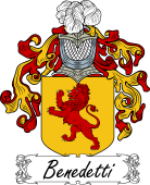 Araldica Italiana Coat of arms used by the Italian family Benedetti