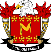Coat of arms used by the Acklom family in the United States of America