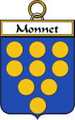 French Coat of Arms Badge for Monnet