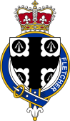 British Garter Coat of Arms for Fletcher (Scotland)