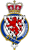 British Garter Coat of Arms for Edwards (Wales)