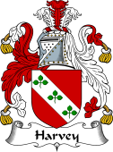 English Coat of Arms for the family Harvey or Hervey