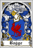 Danish Coat of Arms Bookplate for Bagge