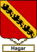English Coat of Arms Shield Badge for Hagar