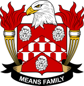 Coat of arms used by the Means family in the United States of America