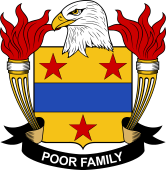 Coat of arms used by the Poor family in the United States of America