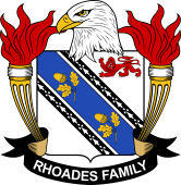 Coat of arms used by the Rhoades family in the United States of America