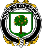 Irish Coat of Arms Badge for the O'FLANAGAN family