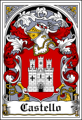 Spanish Coat of Arms Bookplate for Castello