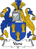 English Coat of Arms for the family Vane or Fane
